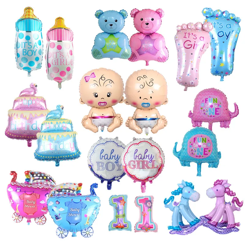 

1pcs Angel Baby Boy Girls Foil Balloon Baby Shower 1st Birthday Decor Cake Stroller Balloon for Newborn Party Decor Air Balloons