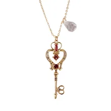 Симпатичный солдат моряк кулон с полумесяцем в виде Луны на палочке Sailormoon волшебная палочка Серебряный Цвет Кристалл CZ кулон аниме ювелирные изделия оптом