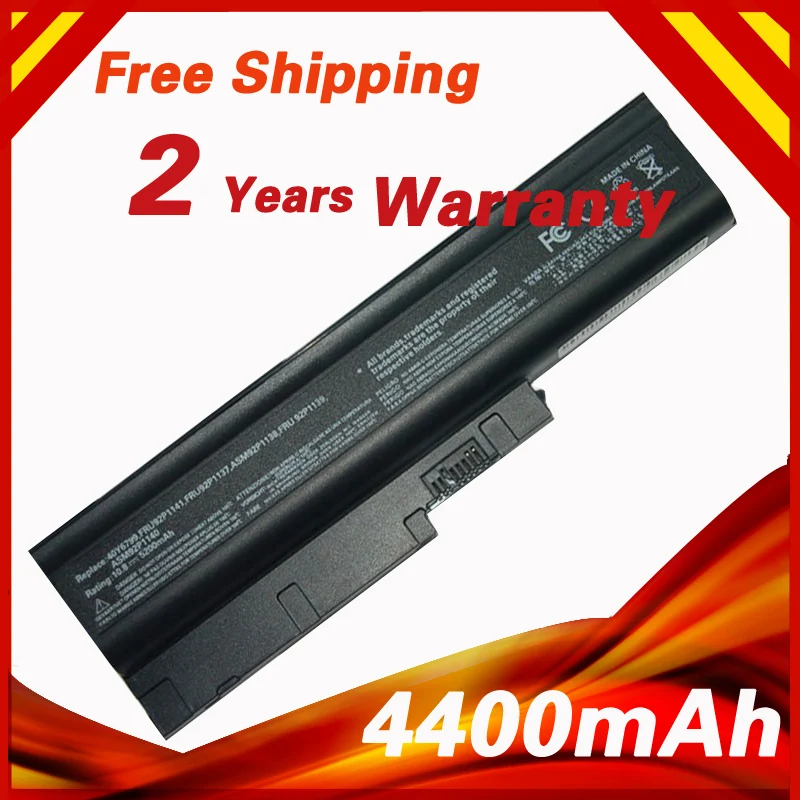 

4400mAh Laptop Battery for IBM ThinkPad R60e R60 R61 R61i R61i T60 T60P T61 T61P for Lenovo Thinkpad R500 R61