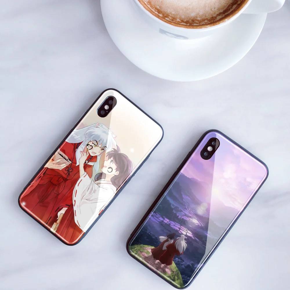 Inuyasha DIY чехол для телефона для iPhone 7 8 6 S Plus Капа закаленное стекло индивидуальная крышка телефона для iPhone X XR XS MAX обои