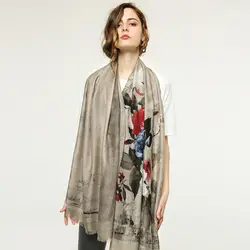 Новый Для женщин длинные мягкие сатиновый шарф модный принт шарфы шаль палантин высокое качество