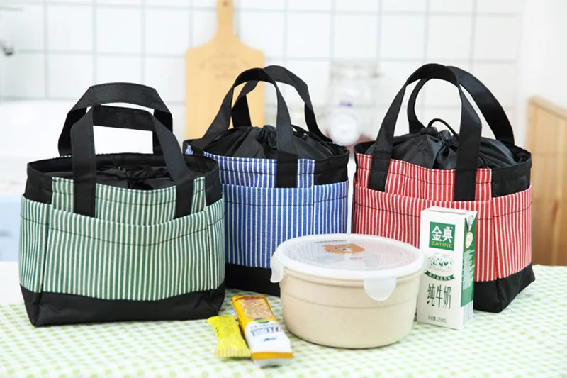 Baby Insulation Bag Feeding Milk Food Warm Drawstring Stripe Mommy Travel Breast Milk Bottle Thermal Portable Casual Tote BB5036 (9)