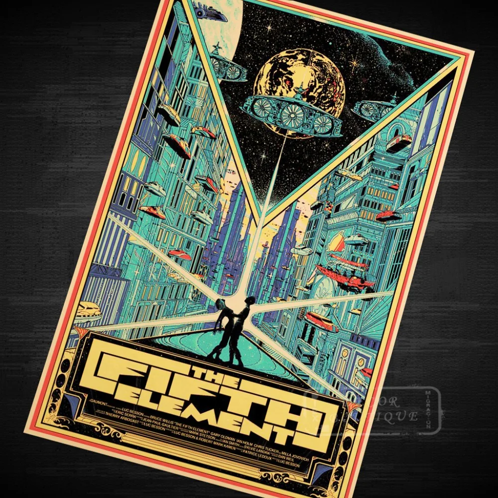 

The Fifth Element Sci-fi Alien Movie Poster Classic Retro Vintage Kraft Canvas DIY Wall Sticker Home Posters Decoration Gift