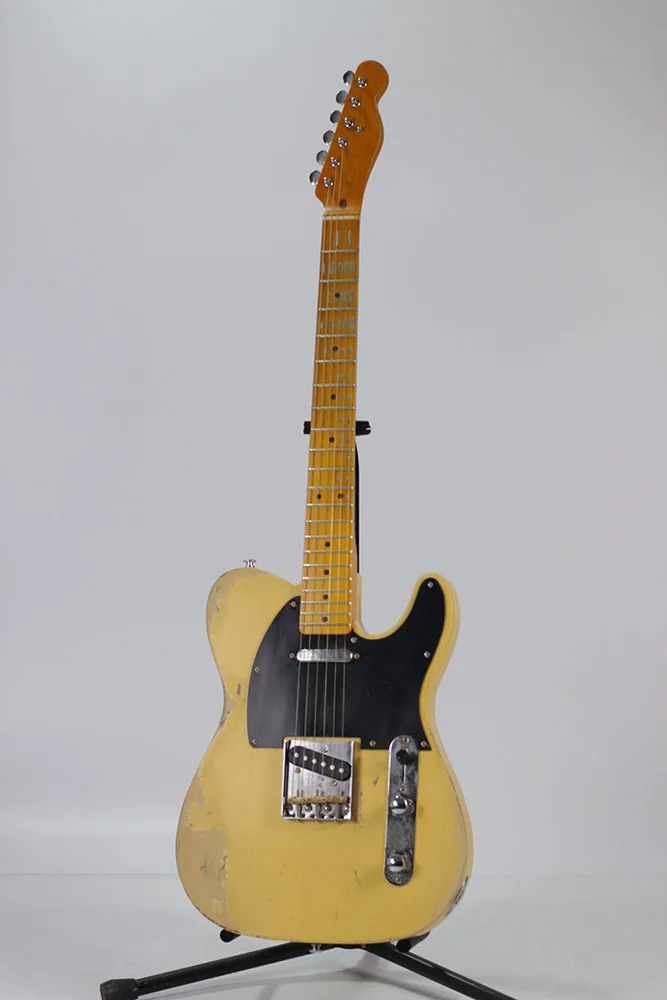 

high-quality Handwork Aged Relic TL Electric Guitar,with Alder Body in yellow color, Aged guitar parts, Real photo showing,free