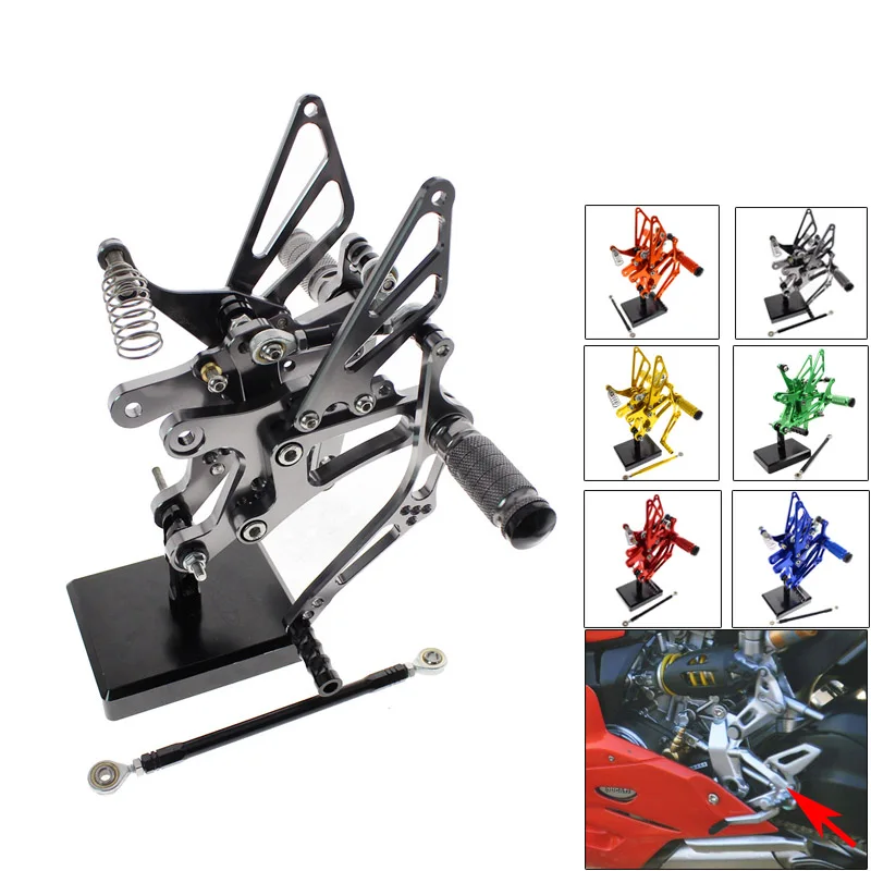 

CNC Aluminum Motorcycle Rear Adjustable Rear Sets Set Footrests For Yamaha YZF R1 2004 2005 2006
