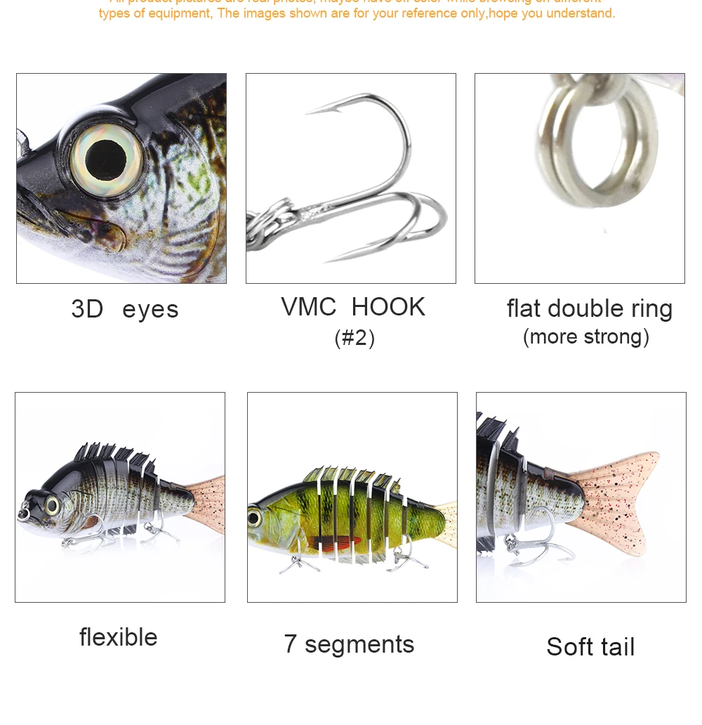 Mmlong 15 см 59 г Мульти Рыбная приманка из нескольких сегментов 7 сегментов искусственная приманка воблер, похожий на настоящую рыбу медленно Тонущая жесткая Приманка снасти ML08C