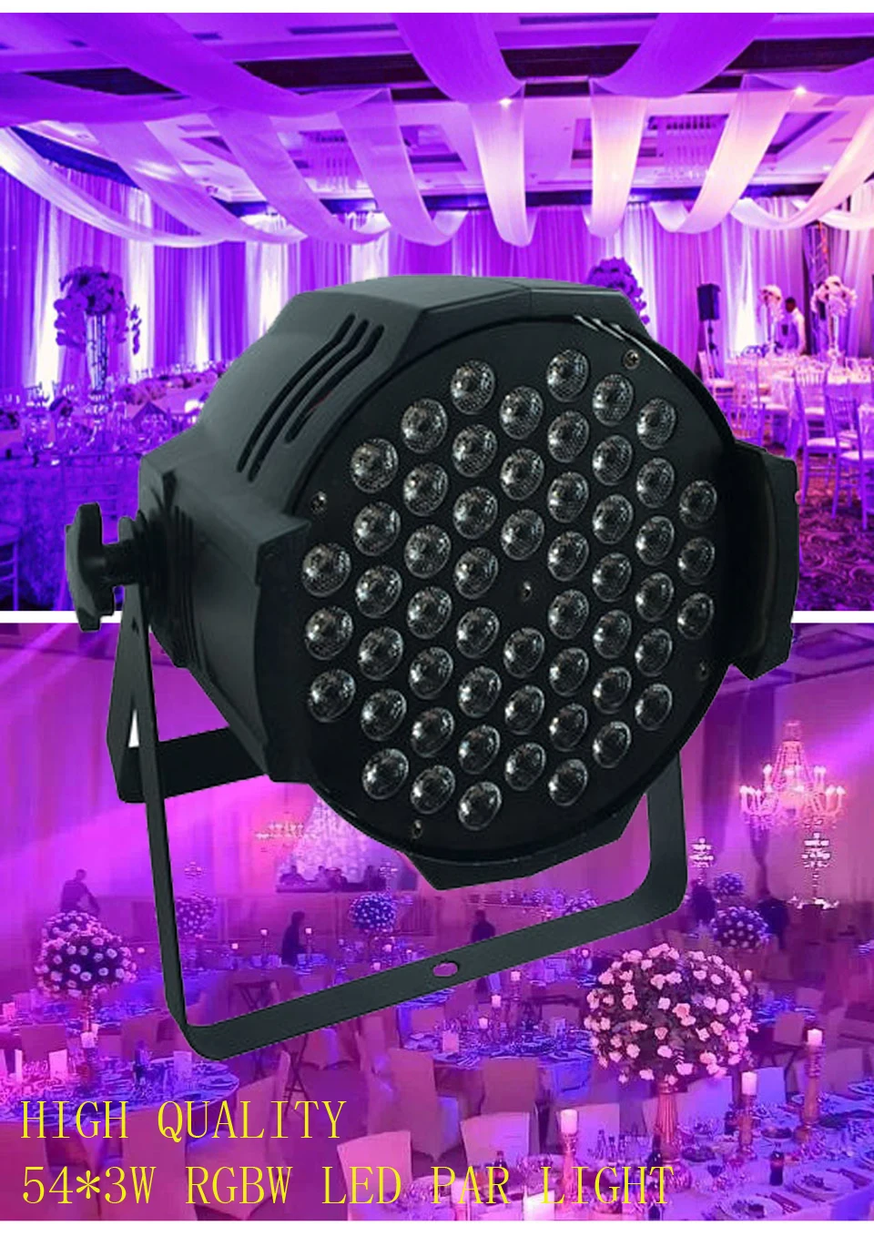 

4X LOT High Quality CE Approved RGBW 54*3W LED Par Light Stage Par64 Light High Quality DMX LED LIGHT Aluminum LED Par Can