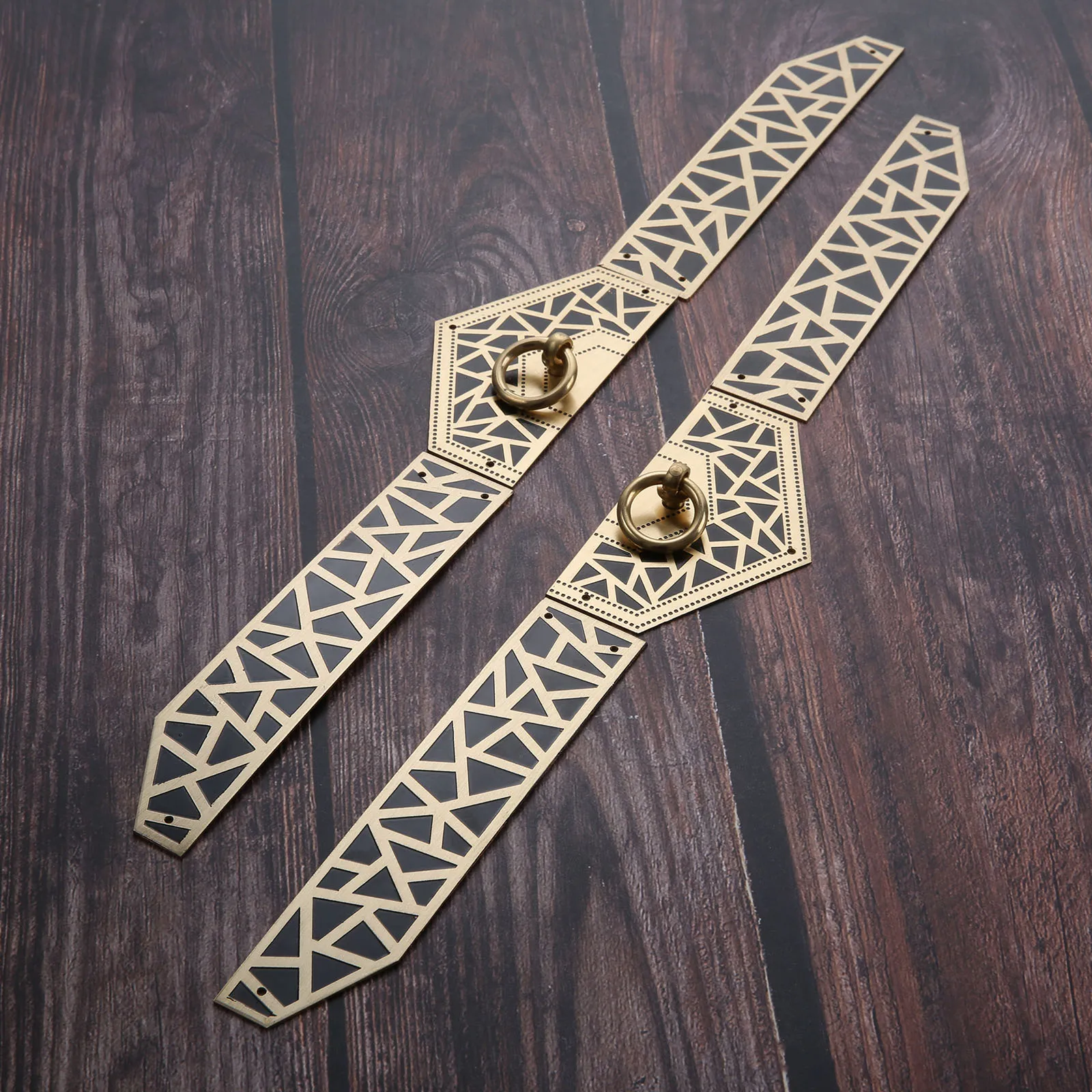 

1Set Chinese Antique Furniture Copper Fittings Cabinet Handle Door Handle Round Doorplate From Vintage Wardrobe