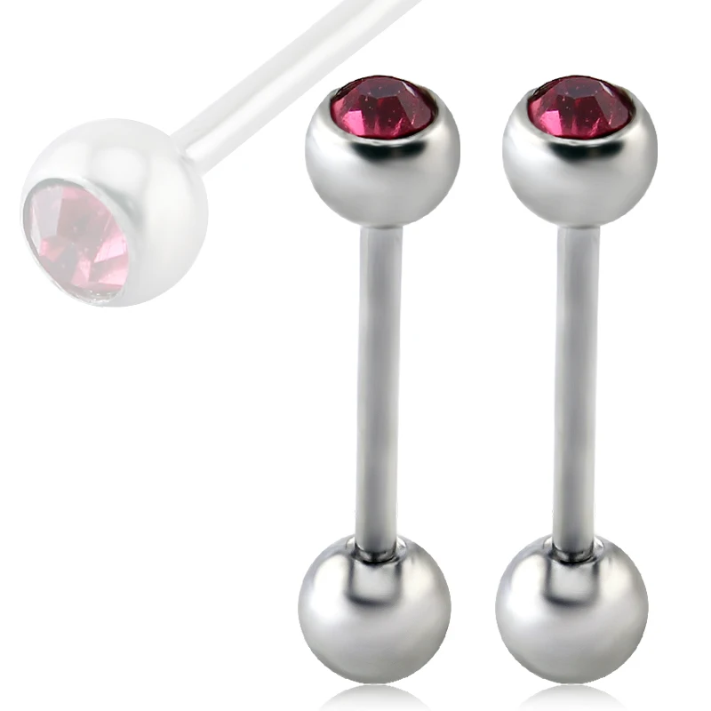 Exquisite Beautiful Long Bar Tongue Rings Hot Summer Tongue Piercing