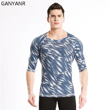GANYANR футболка для бега для мужчин теннис баскетбол Тренажерный зал Бег Фитнес Спортивная одежда утягивающие футболки Футболка Slim Fit упражнения колготки спортивные