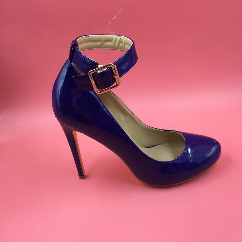 ladies navy ankle strap shoes