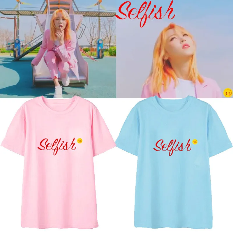 

Kpop MAMAMOO MoonByu SELFISH Album Shirts Hip Hop Casual Loose Clothes Tshirt T Shirt Short Sleeve Tops T-shirt DX683