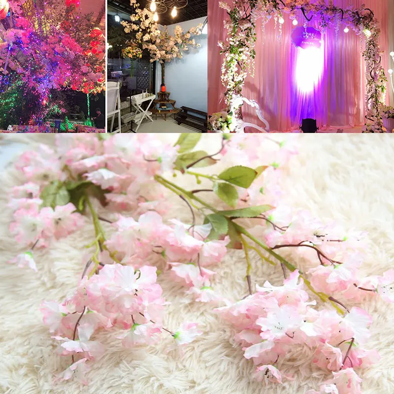 

98.5cm Wedding Decoration Fake Flower Beautiful Ornament Artifical Sakura Romantic Bar Simulation Cherry Blossoms Photo Props
