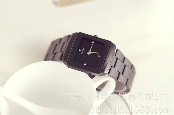 Brand Couple Watches Man Women Full Stainless Steel Square Face Dial Quartz Casual Analog Wrist Watch Men Luxury Sports Watches