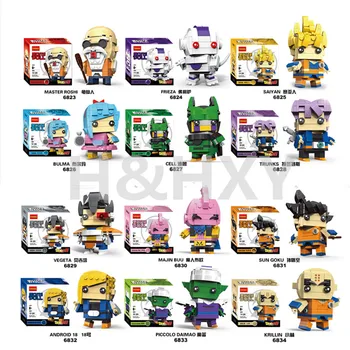 

IN STOCK H&HXY CUTE DOLL 6823-6834 18002 The dragon ball mini bricks super heroes marvel avengers figures Decool Building Block