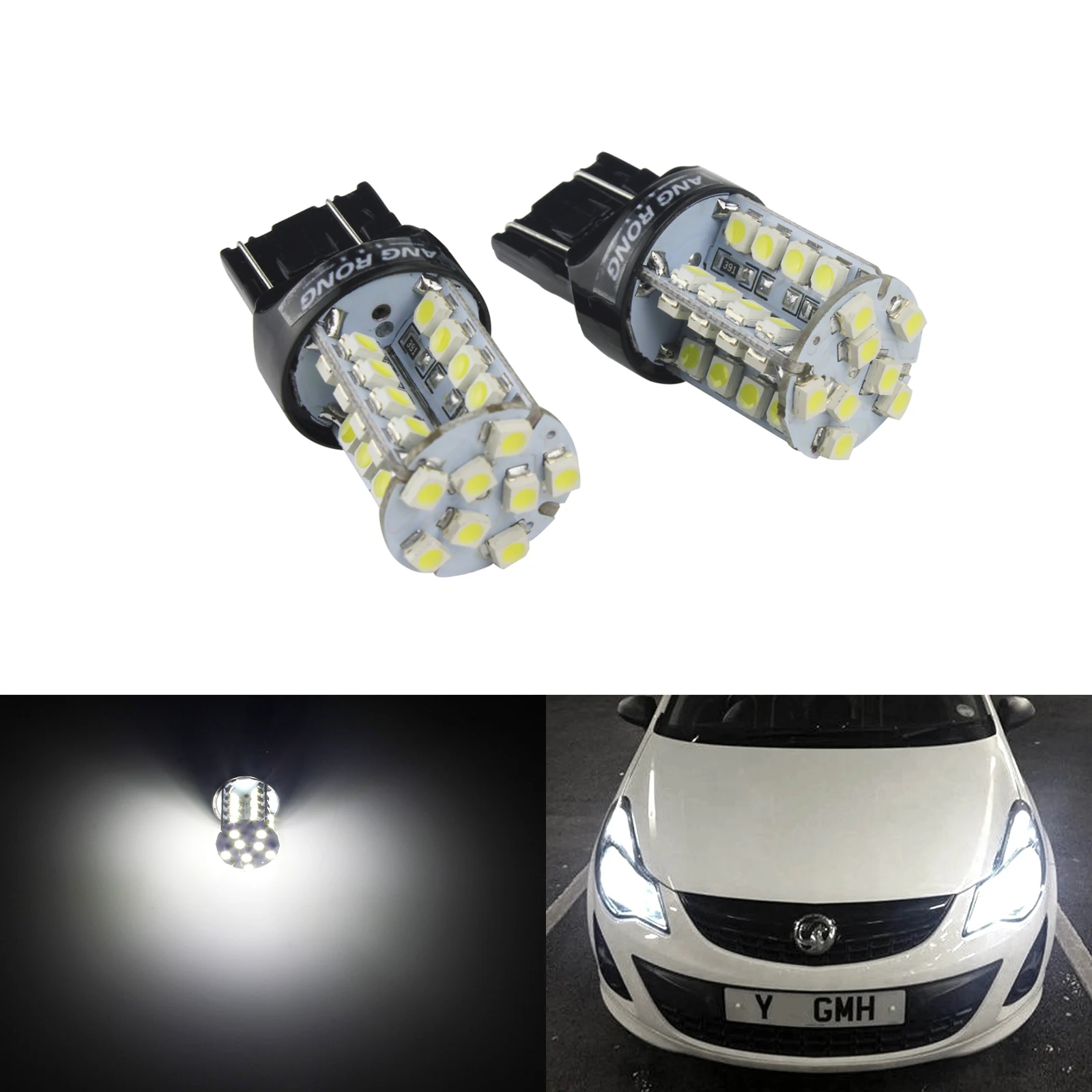 ANGRONG 2x7443 580 W21/5 W 582 7440 SMD 40 светодиодный Белый Sidelight Обратный Стоп лампы