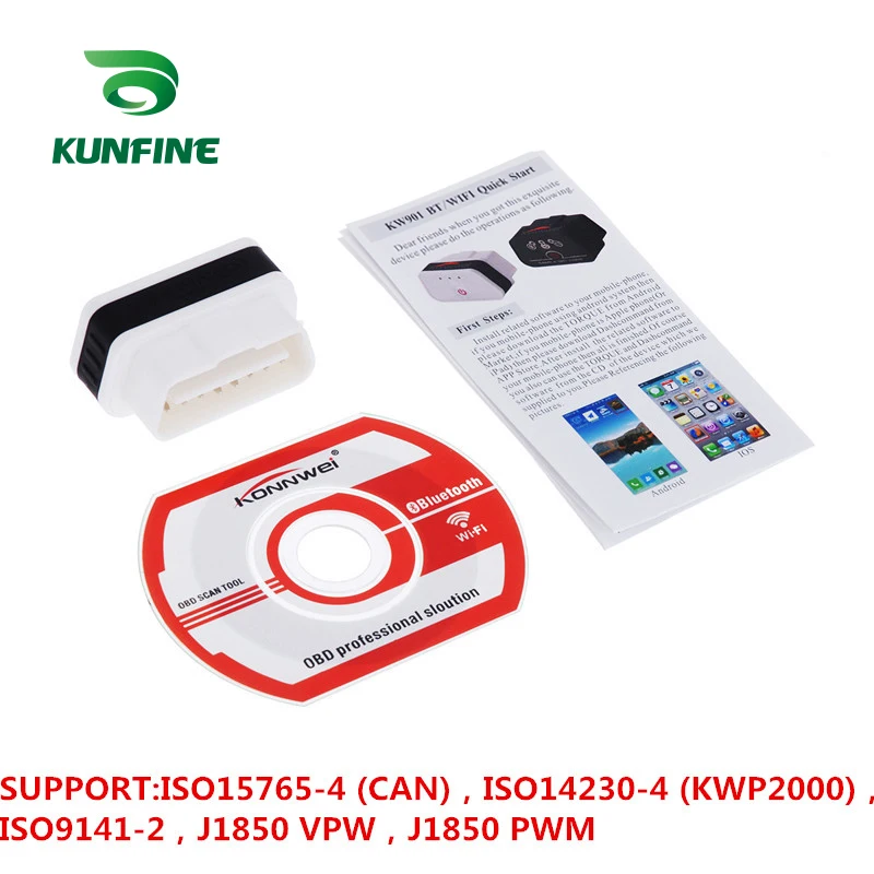 Супер Мини Автомобильный диагностический сканер KW901 WIFI ELM327 V1.5 ODB2 OBDII инструмент ELM