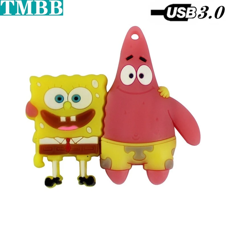 

2019 New Arrival Sale Flash Disk Drive Usb Stick Binful Cartoon Usb Flash Drive Spongebob Squarepants Memoria 32g 16g 3.0 U Disk