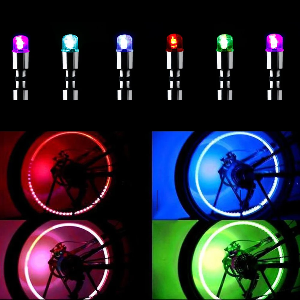 

1Pair Useful LED Bike Bicycle Car Motorcycle Wheel Valve Stem Cap Tire Motion Neon Light Lamp