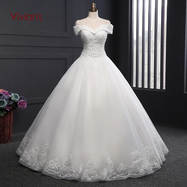 Vivian S Bridal A Line Wedding Dress Off Shoulder Beaded Sequin Vivian S Bridal A Line Wedding Dress Off Shoulder Beaded Sequin Country Western Style Gown Lc7190