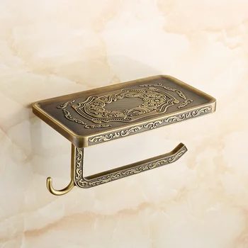 

Antique Toilet Paper Holder Frame With A Mobile Phone Holder Tissue Case Roll Stand Bathroom Accessories Sets