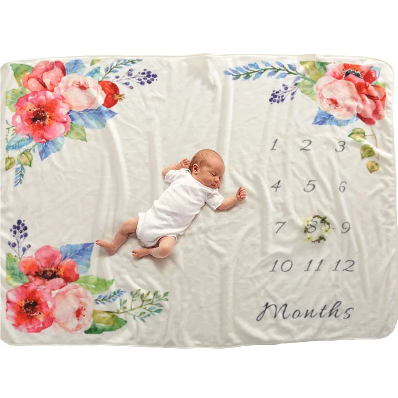 New Born Photography Monthly Baby Milestone Blanket Photo Props Baby Fotoshoot Accessoire Photo Bebe Manta Receving Blanket Buy At The Price Of 5 90 In Aliexpress Com Imall Com