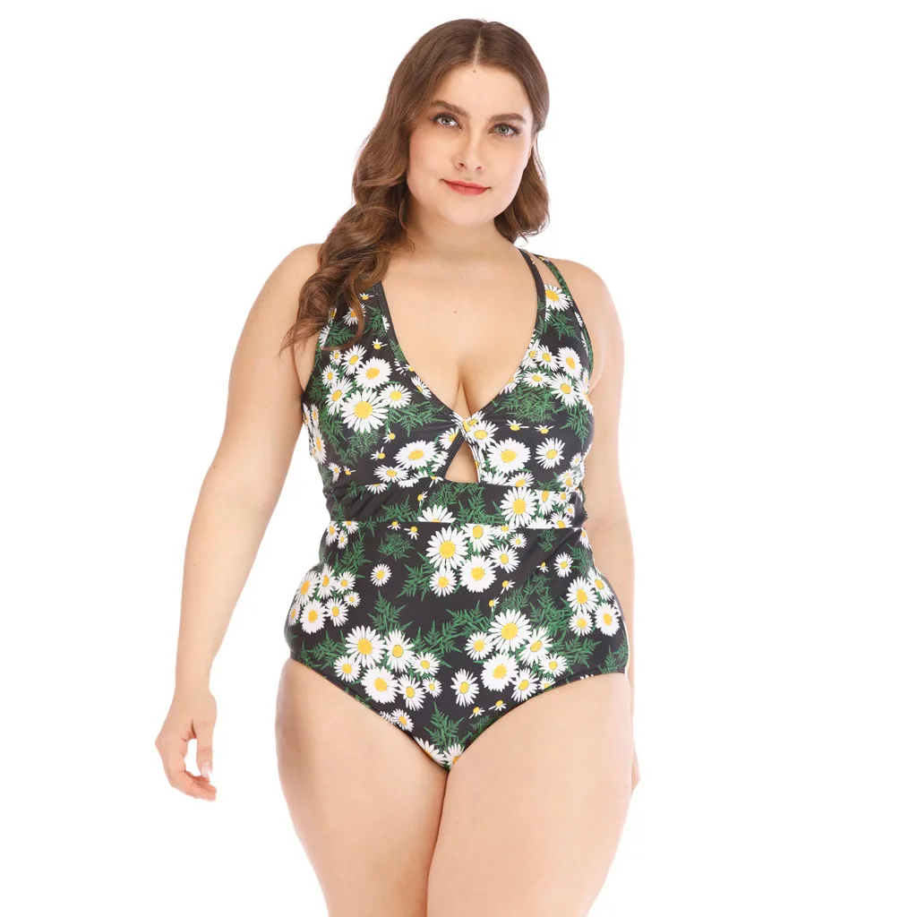 

Biquinis Feminino 2019 Women High Waist Swimwear Fruit Print Swimsuit Push Up Padded One Piece Bikini V-Neck Bathing Suit
