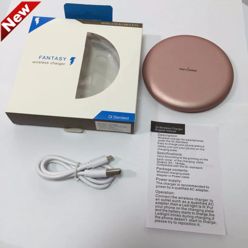 

Pink Universal Qi Wireless Charger Charging Pad for iPhone 8 8+ iPhone X Samsung Galaxy S7 Edge S6 Note 5 and Qi Enable Device