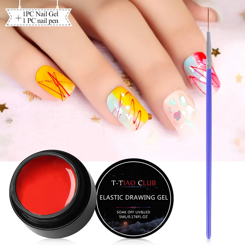 FZH01393 T-TIAO клубный Эластичный Гель-лак для ногтей с рисунком паука, впитывающий УФ-Гель-лак для нейл-арта, проволочный лак, инструменты для маникюра - Цвет: FZH01393