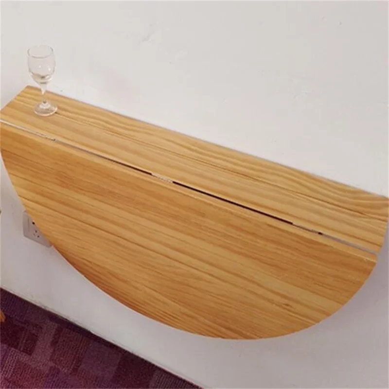 80*40CM Modern Wall Mount Dining Table Solid Wood Folding Table Wall Hanging Garden Table