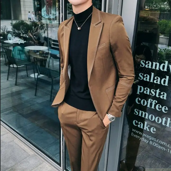 Sunwang Fashion men suit 2019 slim fit 