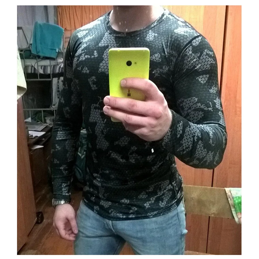 Crossfit Compression Sport Shirt Men Long Sleeve Camouflage Fitness 3D Quick Dry Men's Running T-shirt Gym Clothing Top Rashgard