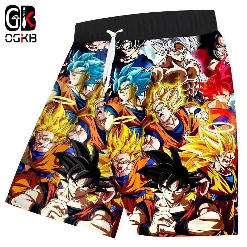 OGKB Dragon Ball шорты новые летние мужские Сон Гоку печатных 3d пляжные шорты для мужчин фитнес тренажерные залы брюки эластичный пояс Прямая поставка