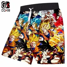OGKB Dragon Ball шорты новые летние мужские Сон Гоку печатных 3d пляжные шорты для мужчин фитнес тренажерные залы брюки эластичный пояс Прямая поставка