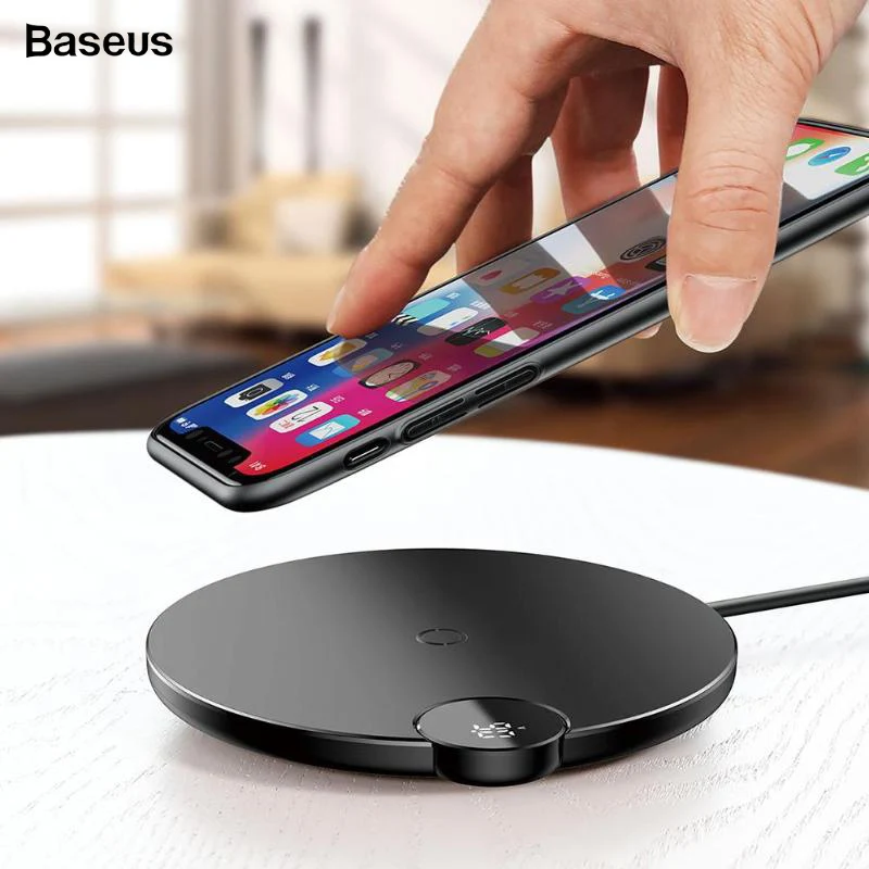 Baseus شاشة ديجيتال اللاسلكية سريع شحن الوسادة شاحن آيفون X XR XS XS ماكس المحمول شواحن الهواتف الجوال سريع شاحن Baseus شاشة ديجيتال اللاسلكية سريع شحن الوسادة شاحن آيفون X XR XS XS ماكس المحمول شواحن الهواتف الجوال سريع شاحن
