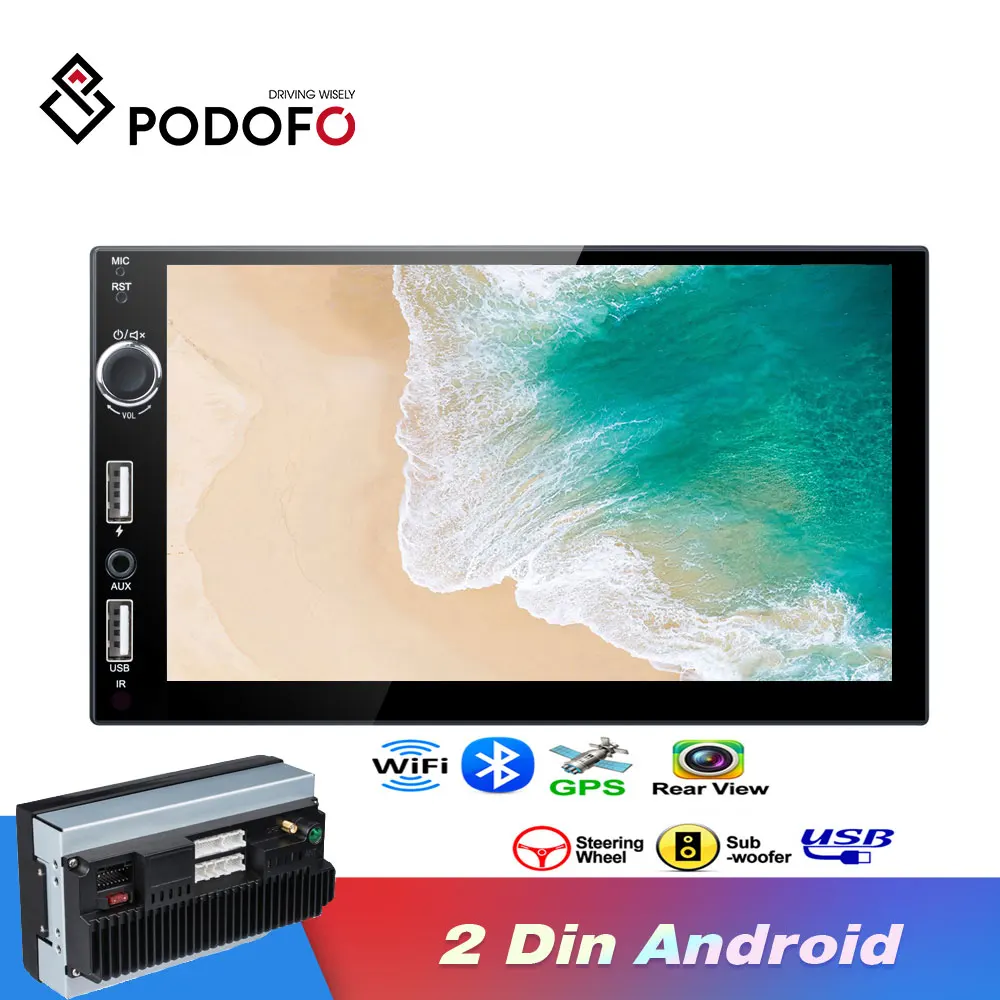 

Podofo Android 2 Din Car Radio Autoradio Car MP5 Player 7"HD Mirror Link Touch Screen Car Radio Car Multimedia Player BT USB GPS