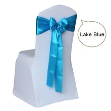 100 шт./лот Свадебные Чехлы для стульев пояс-кушак с бантом ленты, украшения Свадебная вечеринка поставки 14 Цвет для выбрать