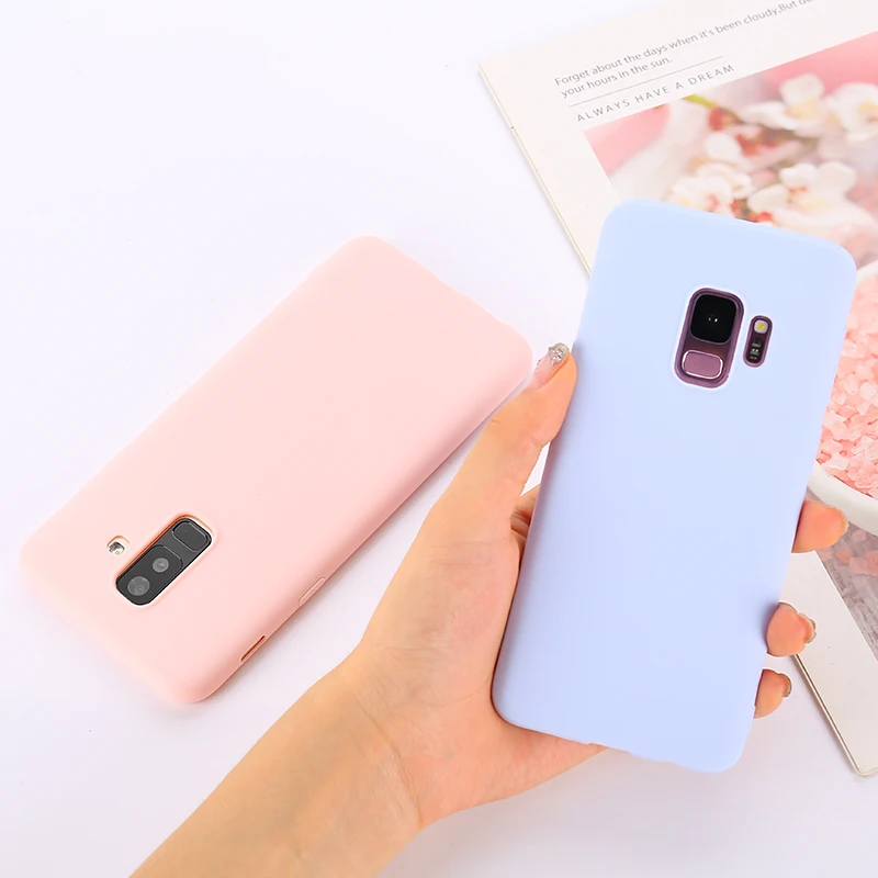 Candy Macaron Color Case For Samsung Galaxy A50 A70 A5 2017 J4 J6 Plus J8 A8 A6 A7 2018 S8 S9 S10 Plus S10E Note9 M20 Soft Cover