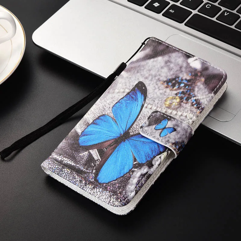 Butterfly ТПУ чехол-бумажник чехол для samsung Galaxy A6 A7 A8 плюс A9 Coque для samsung Galaxy A10 A20 A20e A30 A40 A50 A60 крышка облегающий чехол - Цвет: Butterfly