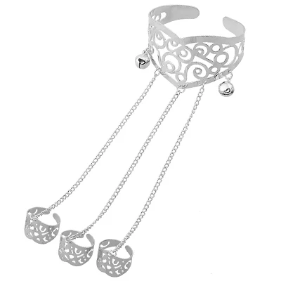 Silver B0081Z Богемные серебряные очаровательные браслеты для женщин аксессуары романтические милые полые цветок Цепочка на палец браслет бижутерия - Окраска металла: Silver B0081Z