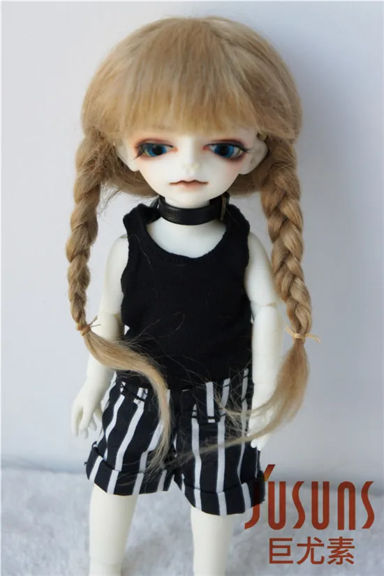 JD018 модный bjd парик мохера Размер 3-4 дюймов 4-5 дюймов и 9-10 дюймов Красивая Ана два оплетки парик для куклы Высокое качество кукольные волосы - Цвет: 4-5inch Ash Blond M4