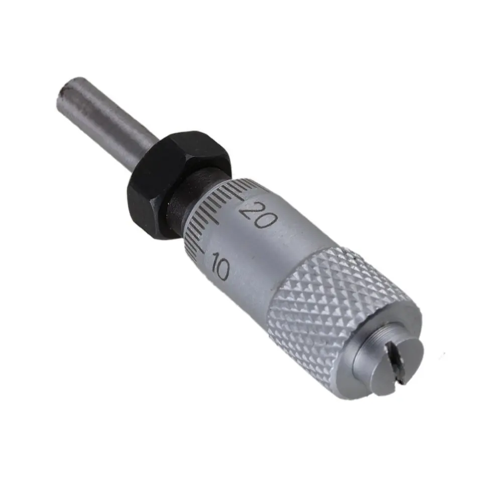 Silver 0 6.5mm Flat Type Adjustment Knob Micrometer Head Measurement