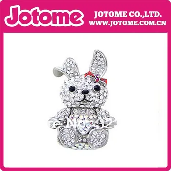 

Lovely rhinestone crystal bunny Charm Pendant /Buckle for Easter