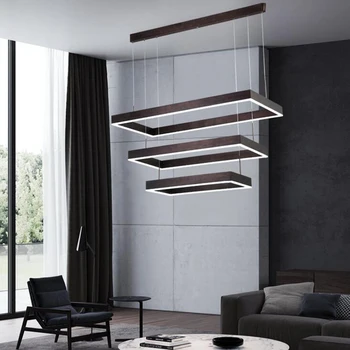 

The living room chandelier after the modern restaurant lights square creative personality bedroom simple atmospheric duplex LED