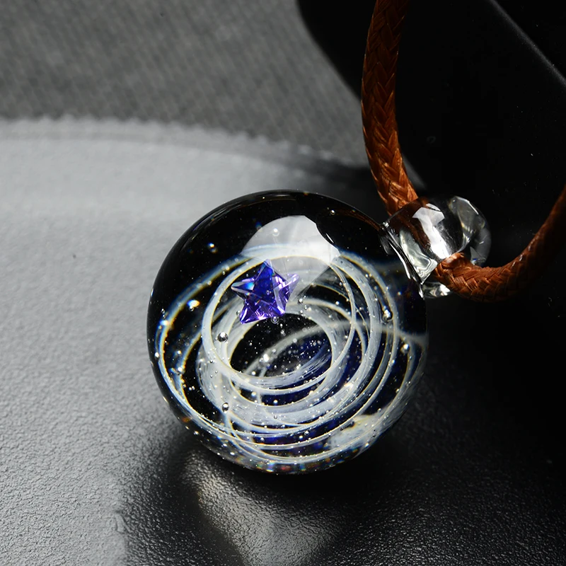 Baratos BOEYCJR universo estrella Luna cristal cuenta planetas colgante collar galaxia cuerda cadena Sistema Solar diseño Collar para mujer 2019