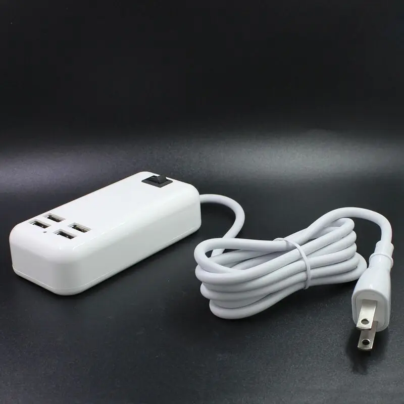 AMEEC EU Plug 5V3A 4 Ports Wall HUB Station USB Charger For Smart Mobile Phone With 1.5M Cable AC Source Charging Carregador (4)