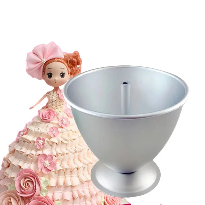 

8 Inch Cake Mould 3D Princess Dress Aluminium Baking Tools Mold for Fondant Cake Decorating with Doll patisserie moules a gateau