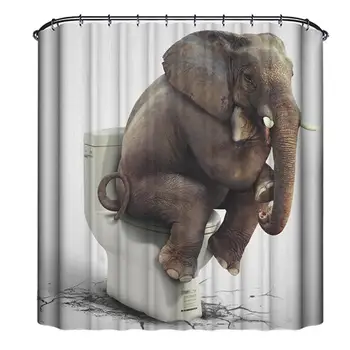 

New 3D Print Waterproof Mildew Resistant Shower Curtain Water-repellent Polyester Fabric Bathroom Curtain Liner 180x180cm