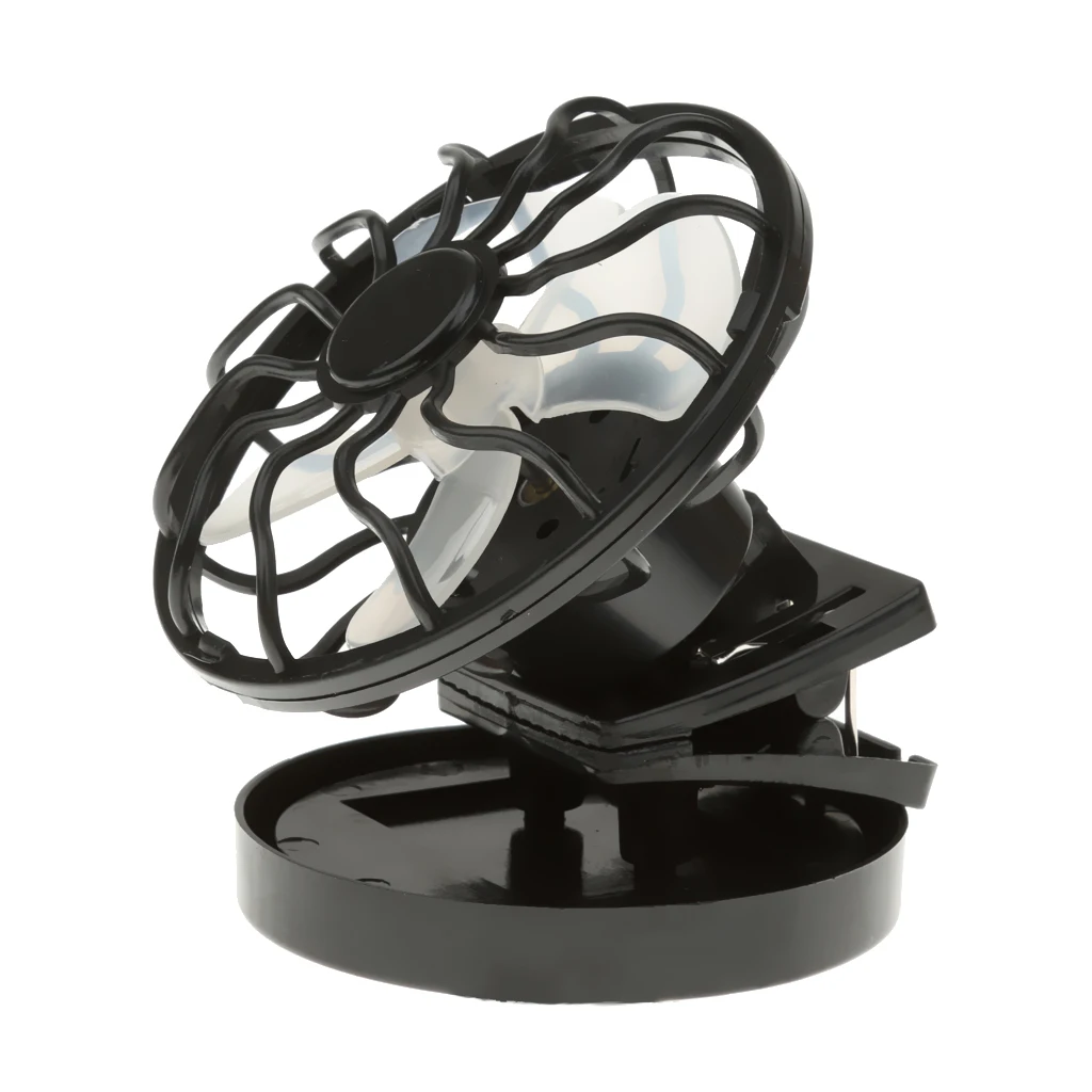 Mini Clip-on Solar Cell Fan Sun Power Energy Panel Outdoor Cooling Cooler Energy-saving for Camping Hiking Travelling Equipment