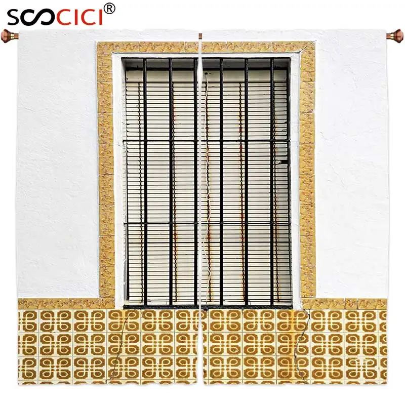 

Window Curtains Treatments 2 Panels,Shutters Decor Image Of Modern Spanish Window And Shutters With Mosaic Patterns Urban Style